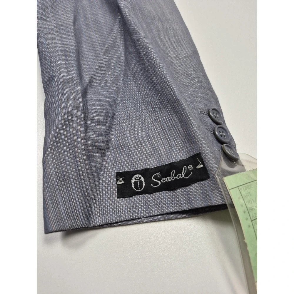 VTG Scabal Suit Mens 42R Gray Stripe Wool 2 Piece 36x36 Western Germany NWT